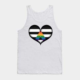 Large Vector Heart in LGBT Ally Pride Flag Colors Tank Top